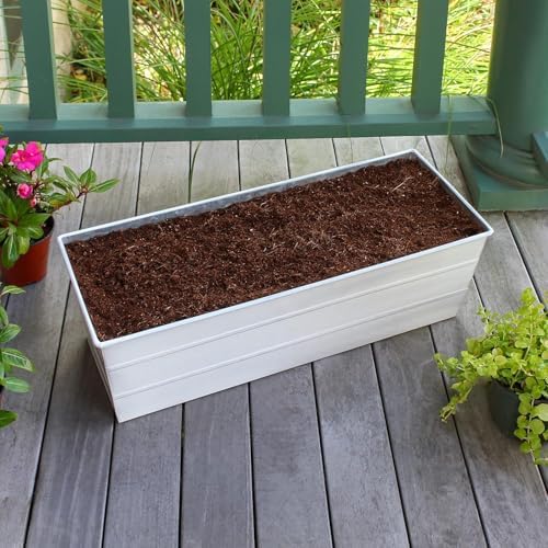 Garden Growing Kit Medium White Planter with Odette Stand Self Watering Freestanding Garden Box Patio Deck Outdoor Use Decorative Planter - Image 2