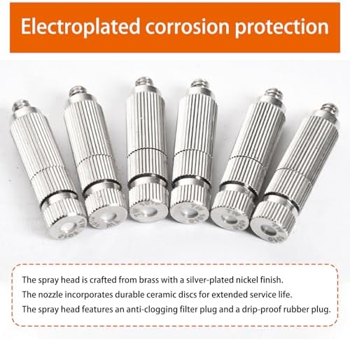 50pcs High Pressure Misting Nozzles Brass Mister Nozzle for Outdoor Cooling Systems Garden Plant Watering Devices Spray Mister 5 sections Aperture0.2mm - Image 6