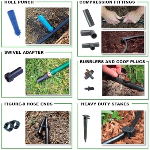 BlueBarrel™ Gravity-Fed Drip Irrigation Kit with Bubbler Emitters: No-Pressure/Low-Pressure Irrigation for Rain Barrels, Rain Tanks, & Cisterns. Made in USA - Image 5