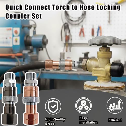 Oxy Acetylene Torch Hose Quick Connect Fittings B-Size 9/16"-18 4PCS - Image 3
