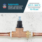 Cash Acme EB45 Pressure Regulating Valve, Single Union, 3/4 Inch NPT Female x NPT Female, Poly Top, 60 PSI, PVA16P-SUTH-60 - Image 4