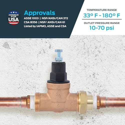 Cash Acme EB45 Pressure Regulating Valve, Single Union, 3/4 Inch NPT Female x NPT Female, Poly Top, 60 PSI, PVA16P-SUTH-60 - Image 4