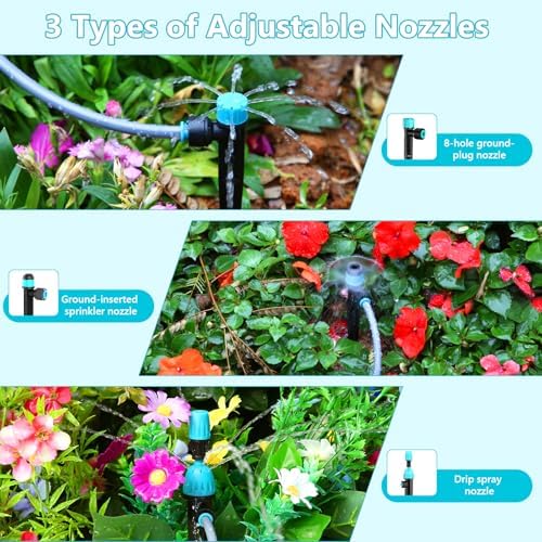 100FT Drip Irrigation System Kit with Water Timer for Garden - Image 4