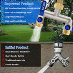 Brass Garden Hose Splitter 2-Way Heavy Duty - 3/4" GHT Threads with 2×304 Stainless Steel Handles, High Flow Design for Efficient Water Distribution - Image 2