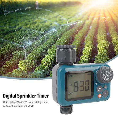 Digital Sprinkler Timer Programmable Water Timer with Rain Delay, Automatic Manual Watering Timer Valve for Garden Yard Lawn - Image 2