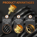 GASHER 100FT x 3/8" Coil Garden Hose, Expandable Garden Hose with 3/4" Brass Connector, Watering Hose Includes 8 Patterns Spray Nozzle for Outdoors Lawn Watering Car Washing - Image 3