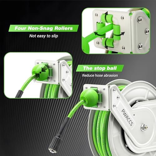 PWACCS Retractable Pressure Washer Hose Reel, 1/4" x 60ft - Image 2