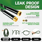 Garden Hose 75ft Flexible Non-Expandable Water Hose Ultra Lightweight Kink-Free Leak-Proof Durable & Abrasion-Resistant with 3/4" Brass Fittings for Patio Yard RV and Outdoor Use - Image 3