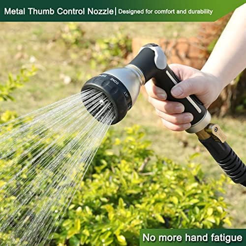 FANHAO Heavy Duty Metal Garden Hose Nozzle + Thumb Control Water Hose Nozzle - Image 2
