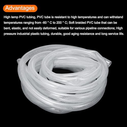 MECCANIXITY Braided Clear PVC Vinyl Tubing 3/4" ID PVC Tube High Pressure Water Hose 50ft for Industrial Tubing, Pump, 19mm x 23mm - Image 3