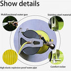 Stainless Steel Wall Mounted Hose Reel, Portable Stainless Steel Garden Holder Storage Durable for Atering Flowersyard Lawn Farm Patio(10m Water Pipe) - Image 5