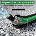 Garden Hose 150ft x 5/8" All-Weather Flexible Water Hose Lightweight, Durable, Kink-resistant, Heavy Duty Hybrid Polymer Hose, Male to Female Leak-Free Aluminum Connections, Burst 600 PSI. - Image 4