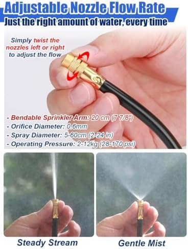 Bendable Misting Irrigation System with Adjustable Nozzles & Flexible Hose - Image 3