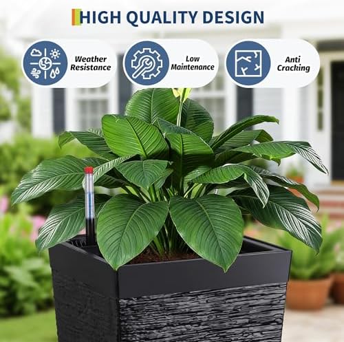 Tall Outdoor Planters Set of 2, 22.5'' Planters for Outdoor Plants - Image 5