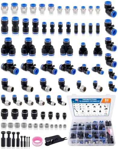 84PCS Quick Connect Air Hose Fitting Kit, Nylon Tubing Air Line by EilxMag