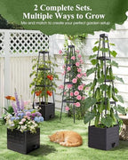 2-Pack Tomato Planter with Trellis, 57" Self-Watering Raised Garden Bed Planter Box, Tomato Cages for Indoor & Outdoor Climbing Plants, Vines, Vegetables, and Flowers (57x9.8x9.8IN) - Image 5