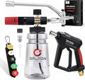 Pressure Washer Foam Gun & Dual Connector Accessory, Short Power Washer Gun & Foam Cannon & Double Tip Attachment Car Wash Kit, 1/4" Quick Connector, M22 Male Inlet, 4000 PSI Foam Sprayer by Unknown