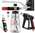Pressure Washer Foam Gun & Dual Connector Accessory, Short Power Washer Gun & Foam Cannon & Double Tip Attachment Car Wash Kit, 1/4" Quick Connector, M22 Male Inlet, 4000 PSI Foam Sprayer by Unknown