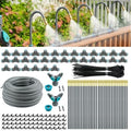 Drip Irrigation System, 200FT 1/4“ Universal Tubing, 360° Adjustable Copper Nozzle, Quick Connect Leak-Proof Watering System, DIY Garden Irrigation Kit for Outdoor Plants Greenhouse Roof Cooling by Unknown