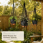 3 Pack Large Hanging Planters for Indoor Plants with Macrame Plant Hangers - Image 5