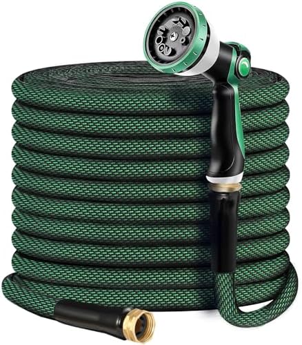 Garden Hose 100 FT, Heavy Duty Water Hose with Aluminum Fittings, Puncture Proof All-weather, Ultra-Lightweight and Flexible, Watering and Cleaning for Outdoor, Lawn by Unknown