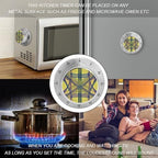 Mechanical Kitchen Timers for Cooking,Yellow and Purple Plaid Printed 60 Minute Magnetic Countdown Timer,Cute Cooking Timers with Alarm,Stainless Steel Time Timer Manual No Batteries Required - Image 4