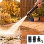 2pcs Garden Hose Nozzle Heavy Duty Adjustable Twist Hose Nozzle Jet Sweeper Nozzle, Metal Outdoor Watering Attachment for Driveway, Deck, Car Washing - Image 2