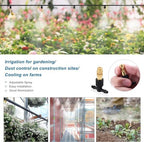 Adjustable Flow Brass Spray Nozzle + Connector Drip Irrigation Nozzle Outdoor Botanical Garden Courtyard Greenhouse Cooling Spray System 50pc Copper Nozzle + 4/7 tee - Image 5