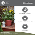 The HC Companies Flower Pot Saucers - Plastic Plant Saucer for Outdoors & Indoors - Traditional Design Plant Pot Trays for Water Drainage - Durable & Stylish Round Plant Tray (16-inch Evergreen) - Image 3
