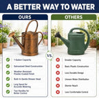 Gardenised 1-Gallon Steel Watering Can with Precision Long Spout for Controlled and Shower Watering Ideal for Indoor & Outdoor Plants Flowers & Houseplants, Copper - Image 3