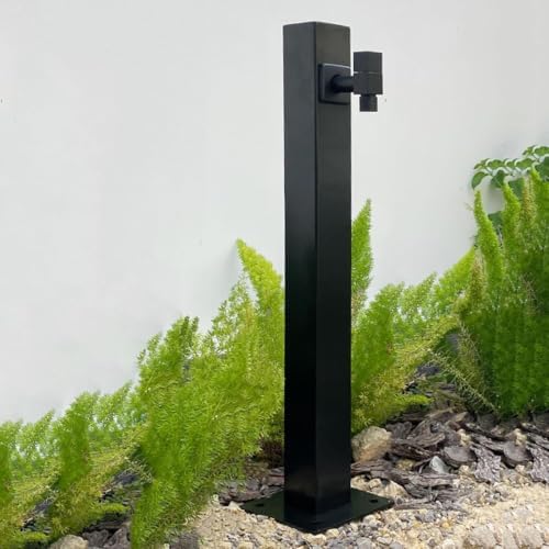 304 Stainless Steel Vertical Garden Water Column with Freestanding Hose Stand, Lock Faucet, Antifreeze Faucet, Hydrant Water Feature Fountain, for Irrigation Gold Square Tube 6 by Unknown