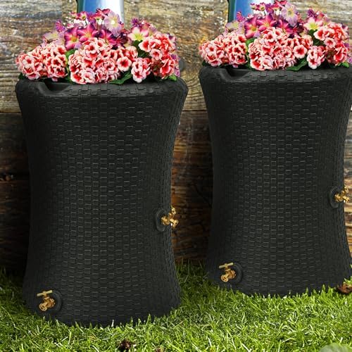 Good Ideas Impressions Nantucket Rain Water Collection Barrel, 2 Pack - Image 5