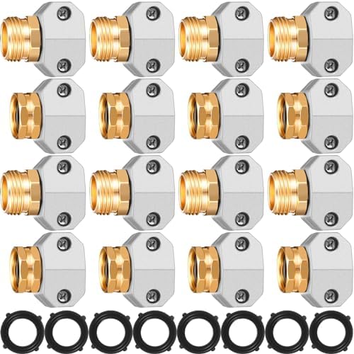 Therwen 8 Sets Garden Hose Repair Connectors Male Female End Kit by Therwen