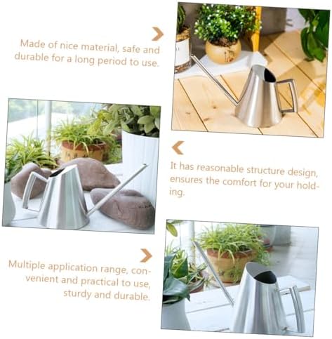 TIDTALEO Stainless Steel Metal Watering Can with Pointed Spout Indoor Garden Pot for Precise Plant Watering Ergonomic Handle Capacity - Image 7