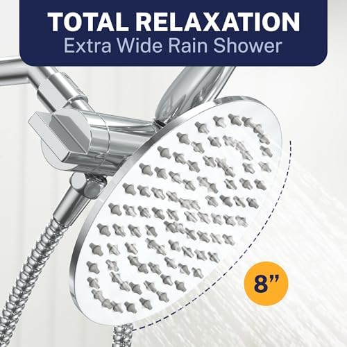 HammerHead Metal Dual Shower Head Combo With 3-Spray Handheld and Rainfall - Image 5