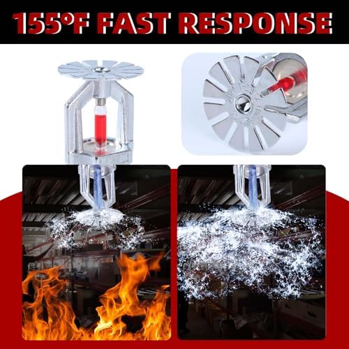 6 Pcs Fire Sprinkler Head, 3/4” NPT 155℉(68°C) Pendent Type Spray - Image 3