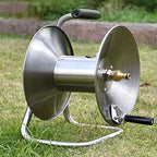 Garden Hose Holder, Stainless Steel Garden Hose Reel, 2 in 1Water Hose Reel, Hand Wall/Floor Mounted Hose Stand for Yard Lawn by Unknown