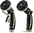 RESTMO Hose Nozzle with Easy Self-Lock Trigger, Heavy Duty Metal Water Hose Sprayer with 9 Spray Patterns and On/Off Valve, High Pressure | Thumb Flow Control, Ideal for Outdoor Lawn & Plant Watering, by Restmo