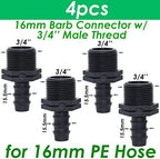 Garden 4PCS Thread Connector to Barb, PE Hose Adapter Drip Irrigation Watering System (Color : SPL11-224-16MM-4PCS) - Image 2