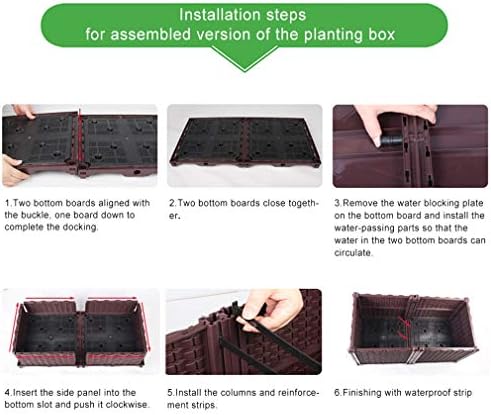 Hershii Rectangular Deepened Garden Raised Bed Kits Plastic Plant Containers Indoor Outdoor Vegetables Herbs Flowers Growing Planter Box - Black - 46.06 X 15.35 X 14.96 Inches - Image 6