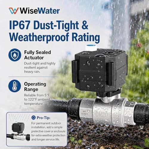 WiseWater 3/4" NPT Motorized Ball Valve, 9-24V AC/DC Auto Return Fail-Safe - Image 3