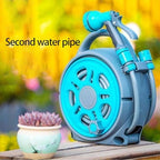 12M/39FT Garden Hose Set with Integrated Storage – 14mm Diameter Flexible Plastic Water Hose with Multi-Pattern Spray Nozzle for Lawn Irrigation, Yard Watering, and Outdoor Plant Care,Cyan - Image 4