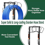 Garden Hose Holder, Heavy Duty Water Hose Holders, Sturdy Metal Hose Stand, Hose Organizer, Water Hose Hanger Rack, Hose Reel Storage Stake hold 150Ft Water Hoses, for Patio, Lawn, Garden - Image 6