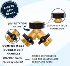 Morvat Garden Hose Splitter with Comfortable Rubber Grip Shut Off Valves, Heavy Duty Brass Connector, Water Tap, Y Splitter, 2 Valves, Outlet, Spigot, Includes 8 Extra Washers & Teflon Tape, 4-Pack - Image 3
