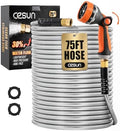 Cesun 75 ft Metal Garden Hose with 10 Function Nozzle, 75 foot x 5/8" by Cesun