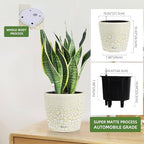 Dexceder 11x10 Self Watering Planter (White Gold Crackle) - Image 2