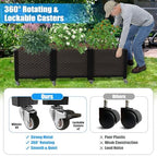 Raised Plant Box with Wheels 47.2"x15.7"x16.1", Raised Beds for Gardening Self Watering, Durable Metal Lockable Casters, Rectangular Garden Planter Perfect for Garden Patio Balcony Deck - Image 3