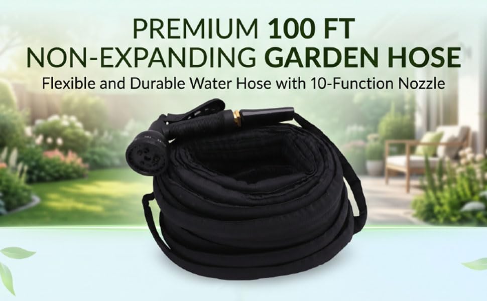 Luocute Non Expanding Garden Hose 100ft Lightweight Flexible - Image 2