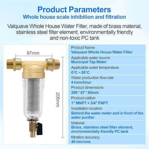 Spin Down Sediment Filter, 3/4 Inch Brass Whole House Pre-Filter - Image 6