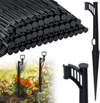 60Pcs 12.8 Inch Irrigation Drip Support Stakes, 1/4 Inch Tubing Hose Holder with 180 Degree Sprayer Emitters Drip Lines Tubing Hose for Micro Sprinkler Gardens Irrigation Supplies by INTERWARM